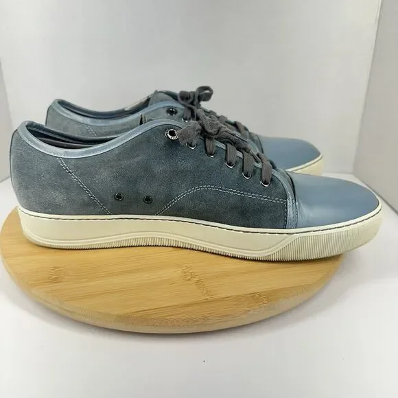 Lanvin DBB1 Suede And Patent Leather Sneakers Shoes Men's Size 12EU 13US Gray - Picture 10 of 15